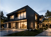Moderne villa som verdivurderes